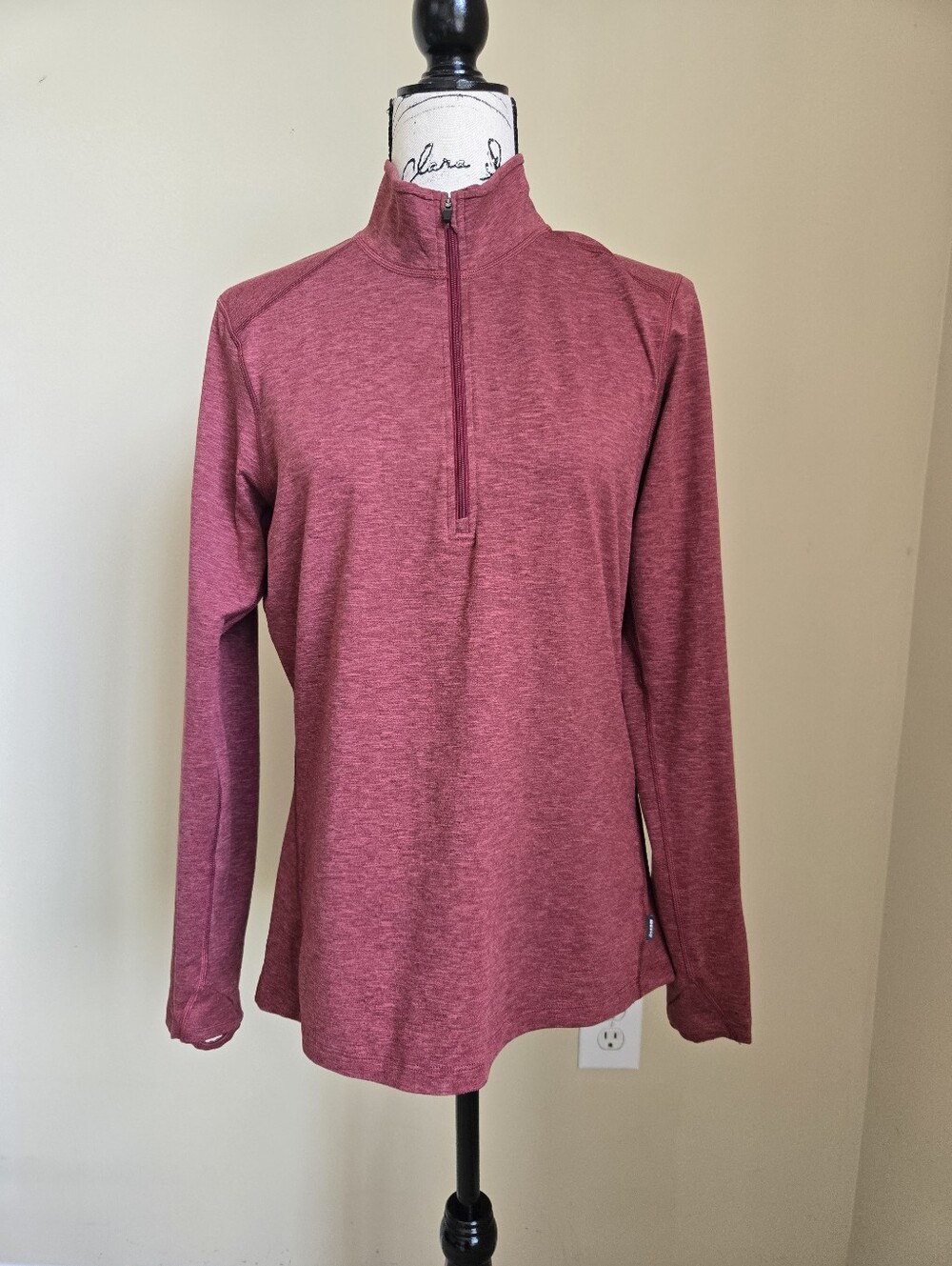 Rei Coop 1/4 Zip Pullover Womens L Burgundy Athletic